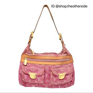 Louis Vuitton Denim Baggy PM in Pink